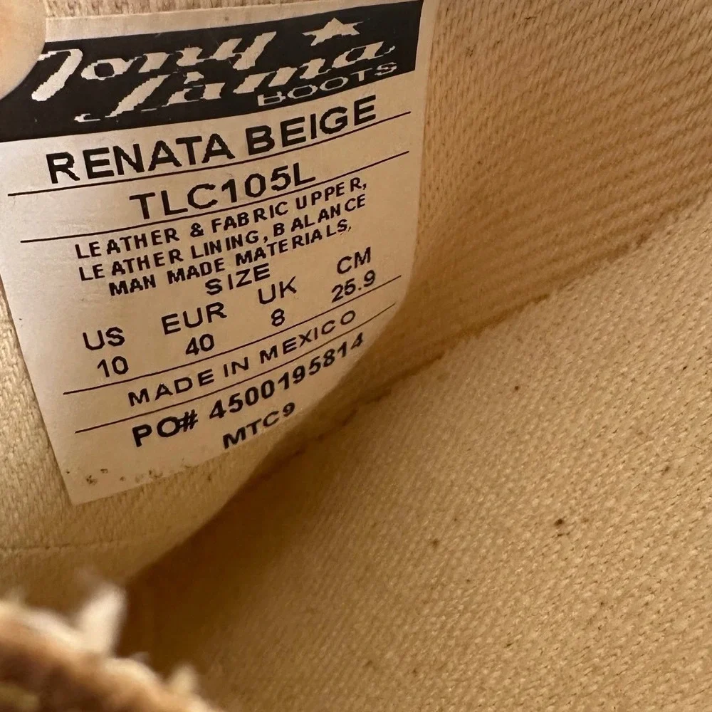 Tony Lama Renata Beige Women's Slip On Shoes TLC105L Size‎ 10 Casual boho Cute